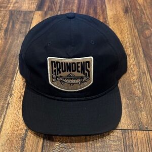 Grundens Trout Patch Rope Trucker Hat Black